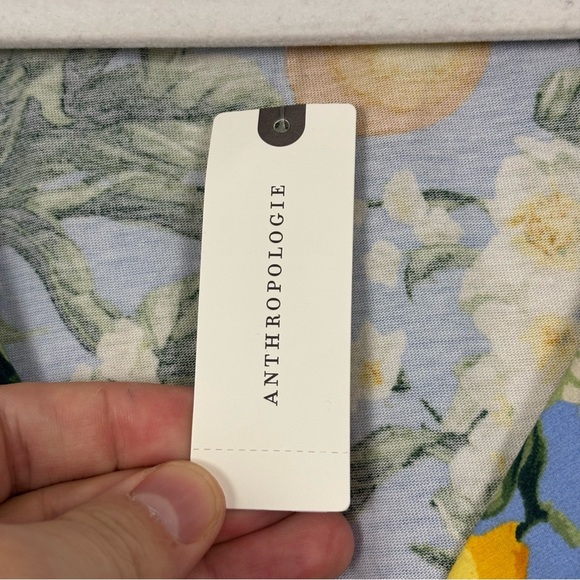 Maeve By Anthropologie Floral Lemon Print Babydoll Blouse Size Medium NWT - Picture 6 of 9